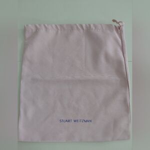 Stuart Weitzman drawstring shoe dust bag peach canvas